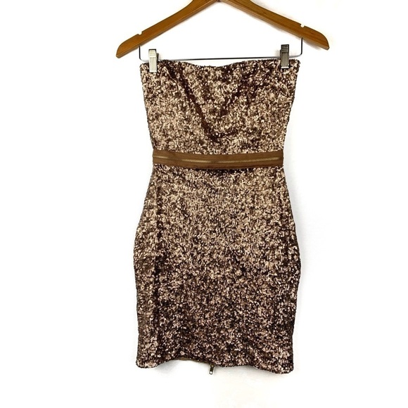 Dress the Population strapless sequin mini dress - Picture 1 of 3
